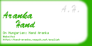 aranka hand business card